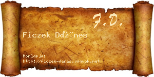Ficzek Dénes névjegykártya
