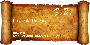 Ficzek Dénes névjegykártya